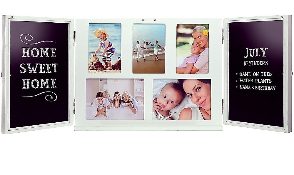 Excello Global Products Barndoor Picture Frame with Chalkboard, White (EGP-HD-0413A)