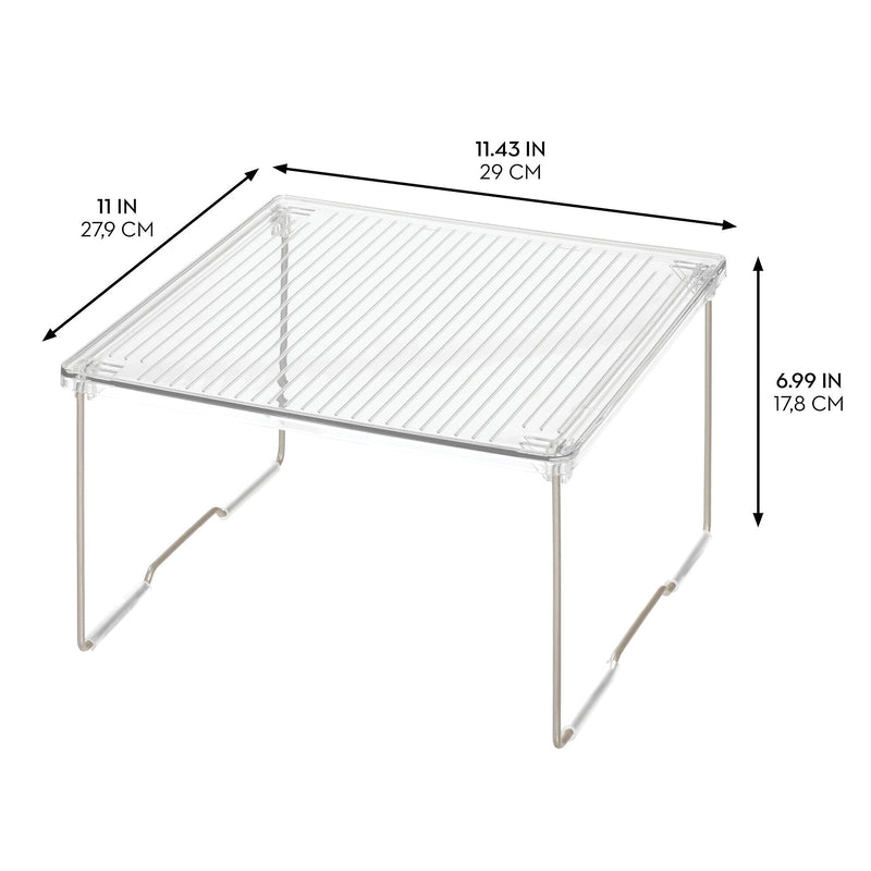 iDESIGN Stackable Cabinet Shelf Riser, Clear, 2/Pack (28988M2)