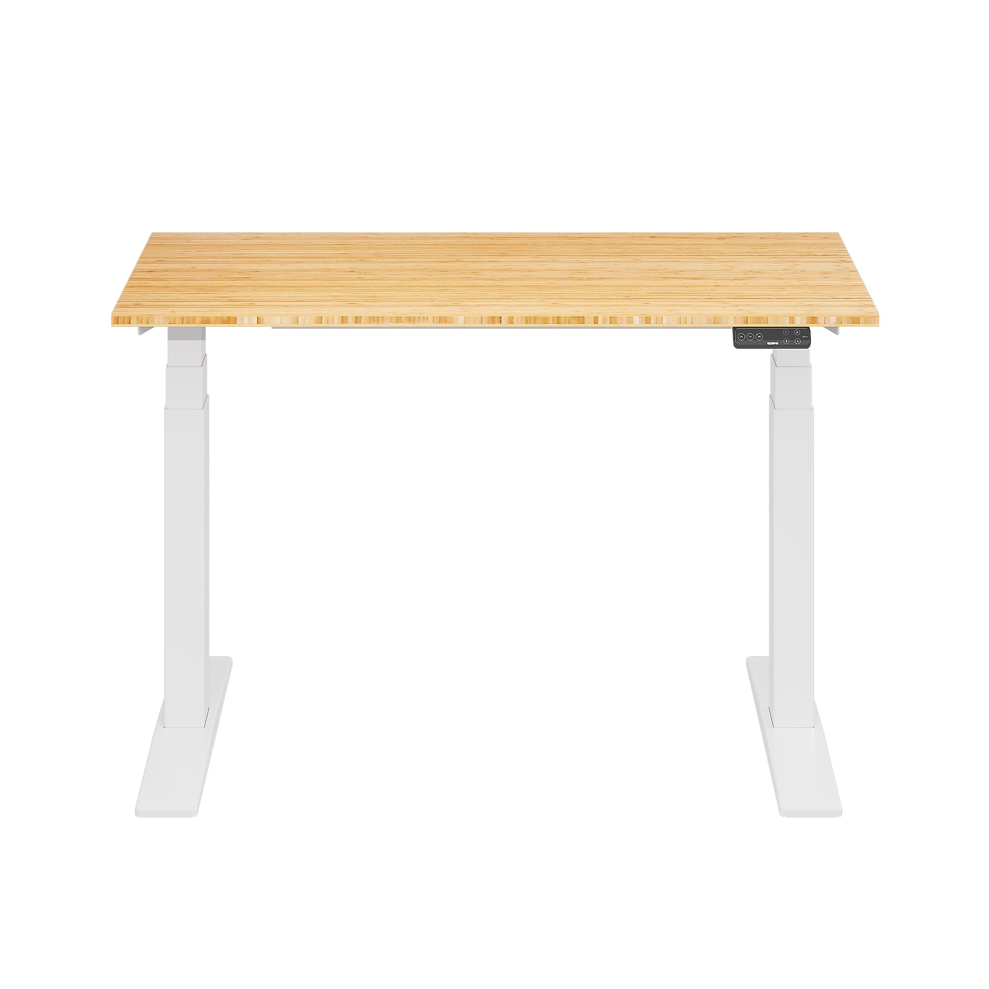 FlexiSpot E7COMMERCIAL 48''W Electric Height Adjustable Standing Desk, Bamboo/White (E7WCOM4824-LBZB)