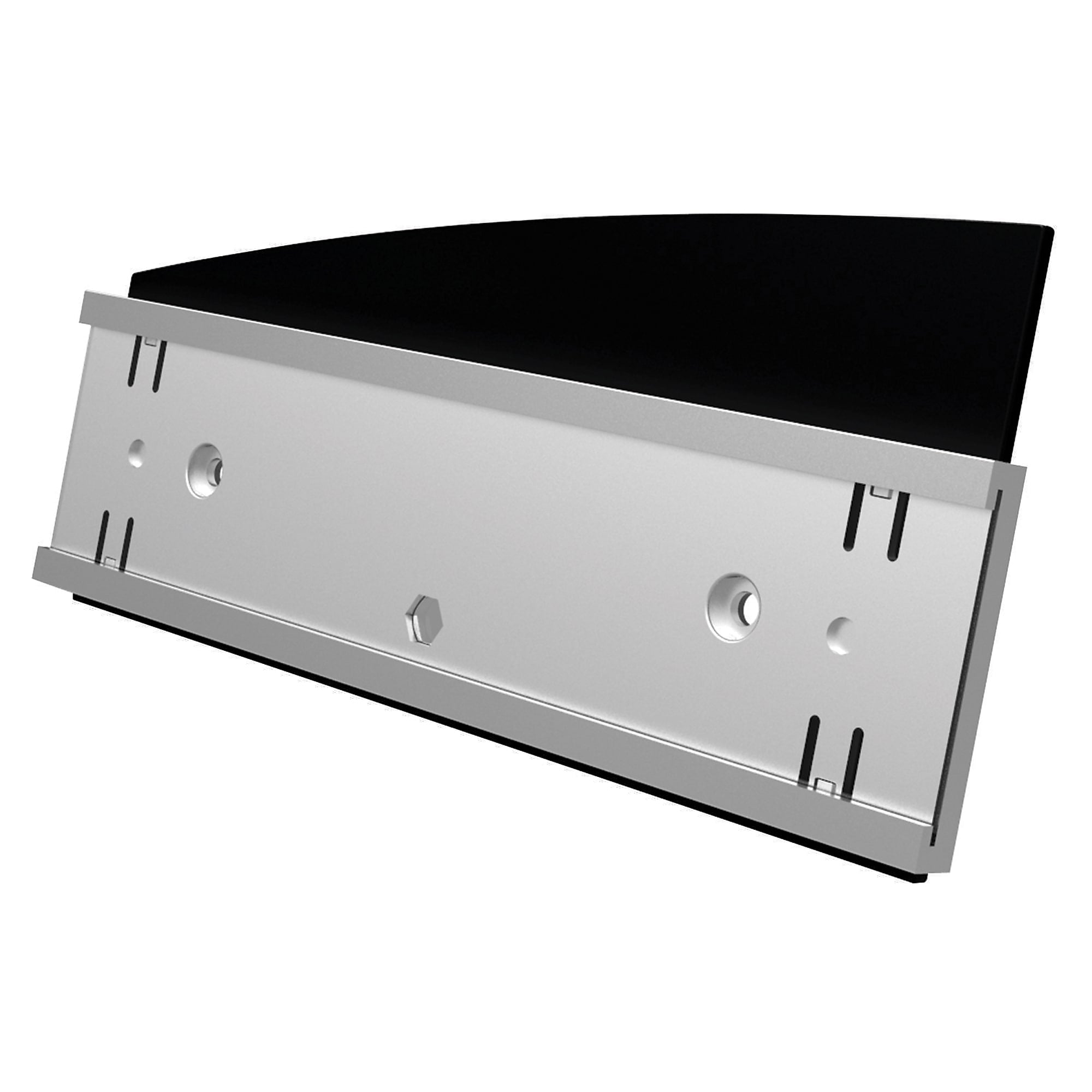 Deflect-O Superior Image Horizontal Nameplate Holder, Desktop/Wall, Silver/Black Plastic (89105)