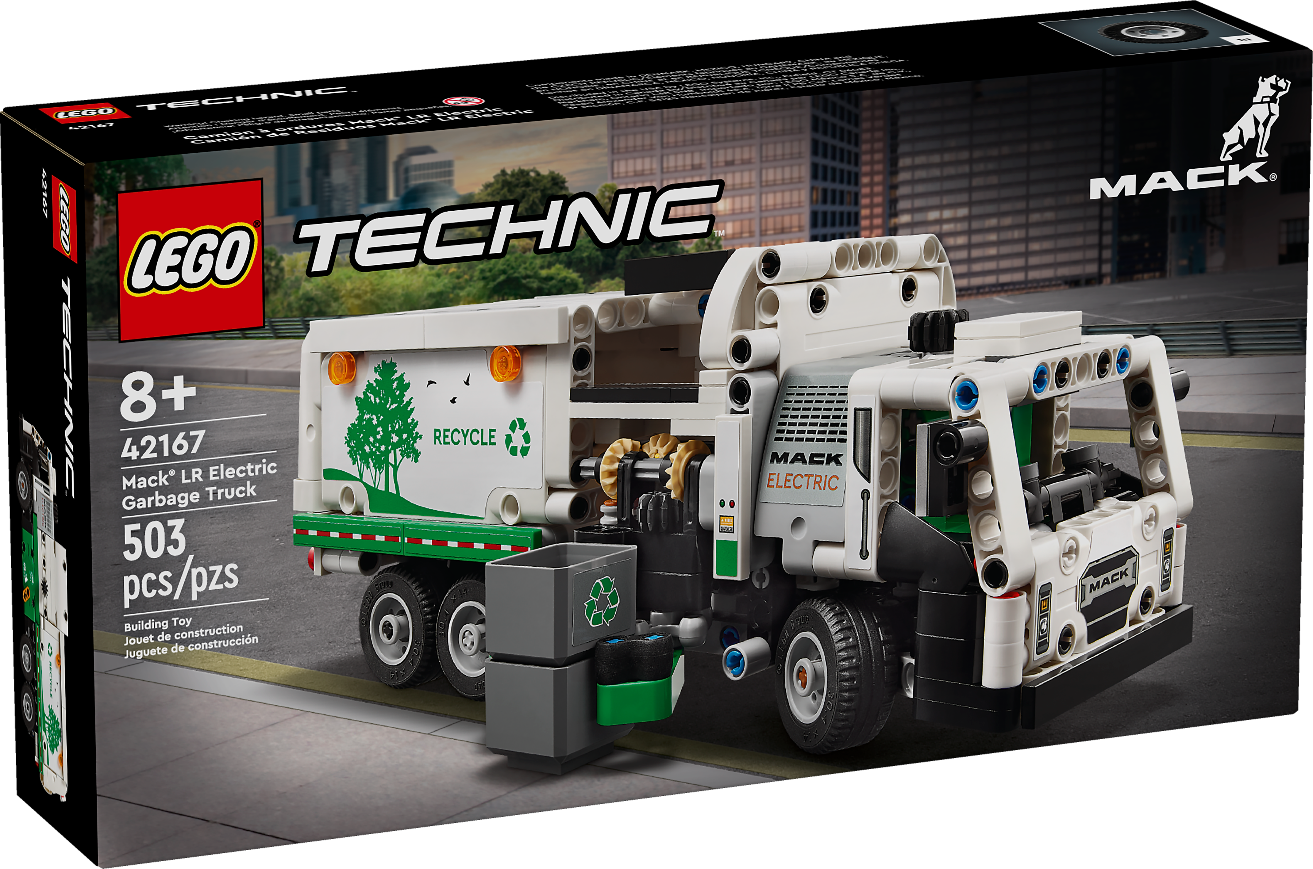 LEGO Technic Mack LR Electric Garbage Truck, 503 Pieces (42167)