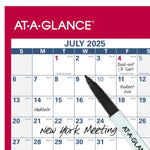 2025-2026 AT-A-GLANCE 48" x 32" Academic Yearly Wet-Erase Wall Calendar, Reversible, White/Red (PM36AP-28-26)