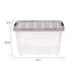 Iris 32 Quart Storage Bin with Latching Lid, Plastic, Clear, 5/Pack (500145)