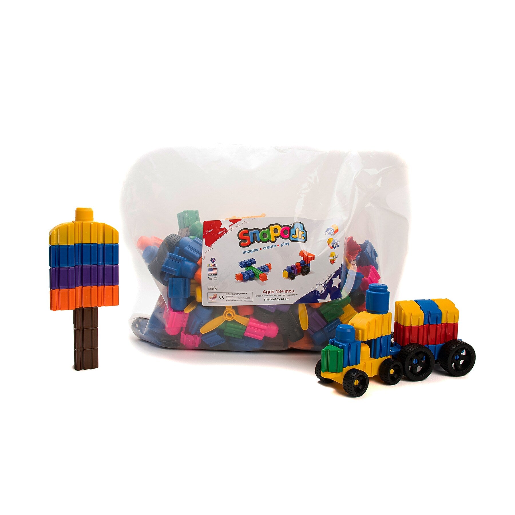 Snapo Jr. Building Blocks Ultimate Builder's Kit, 250 Pieces/Set (SNP32250)