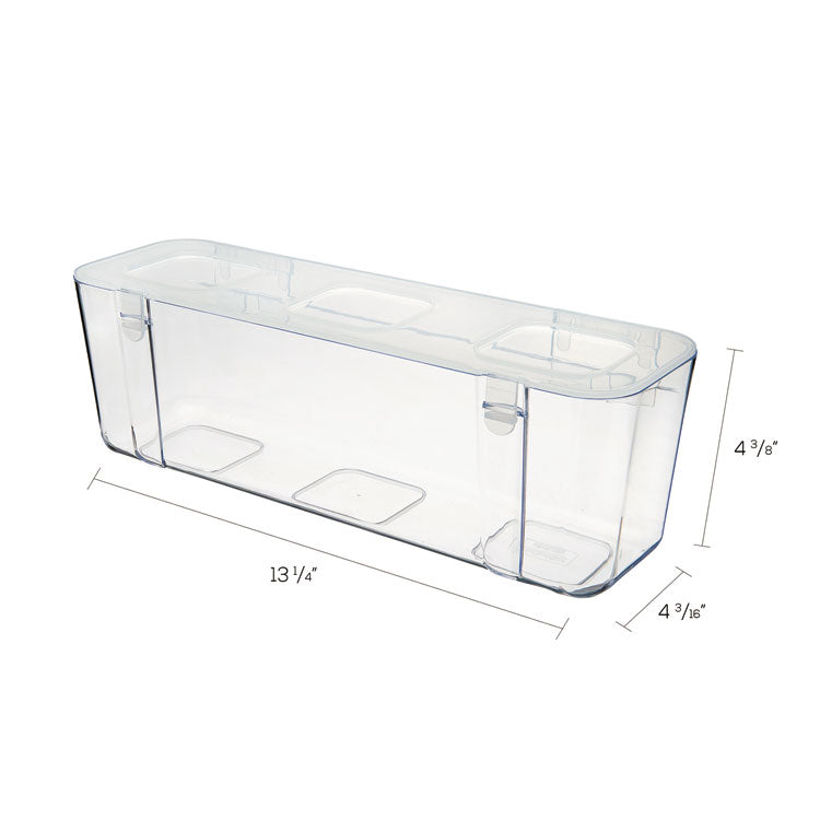 Stackable Caddy Organizer, Large, Plastic, 13.24 x 4 x 4.38, White