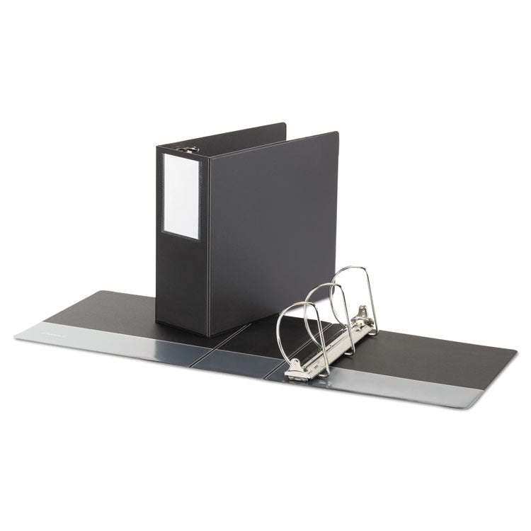 Deluxe Non-View D-Ring Binder With Label Holder, 3 Rings, 5" Capacity, 11 X 8.5, Black
