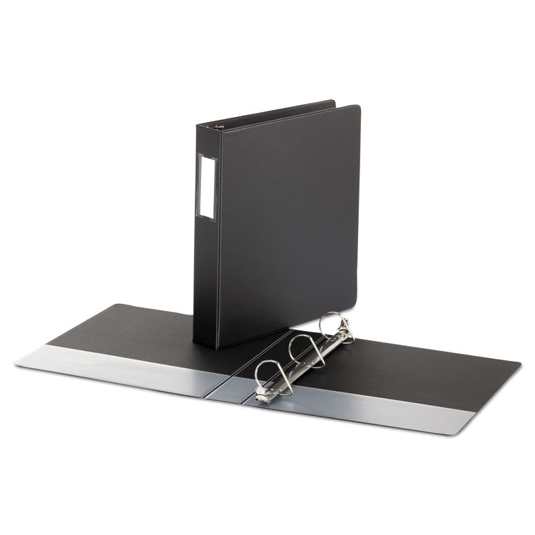 Deluxe Non-View D-Ring Binder With Label Holder, 3 Rings, 1.5" Capacity, 11 X 8.5, Black