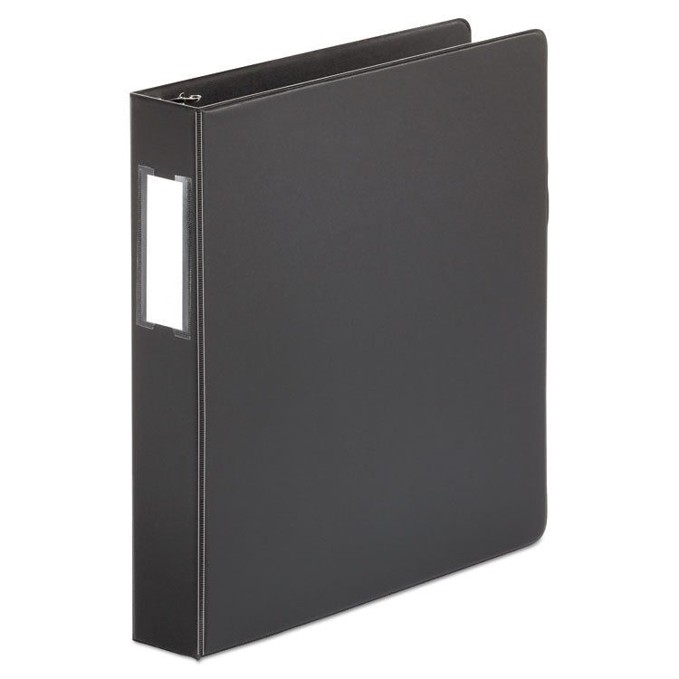 Deluxe Non-View D-Ring Binder With Label Holder, 3 Rings, 1.5" Capacity, 11 X 8.5, Black