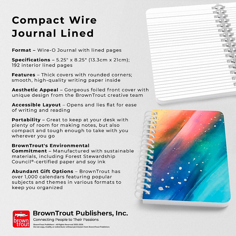 BrownTrout Starburst Hardcover Journal, 5.25" x 8.25", Multicolored, 192 Pages (9798330707041)