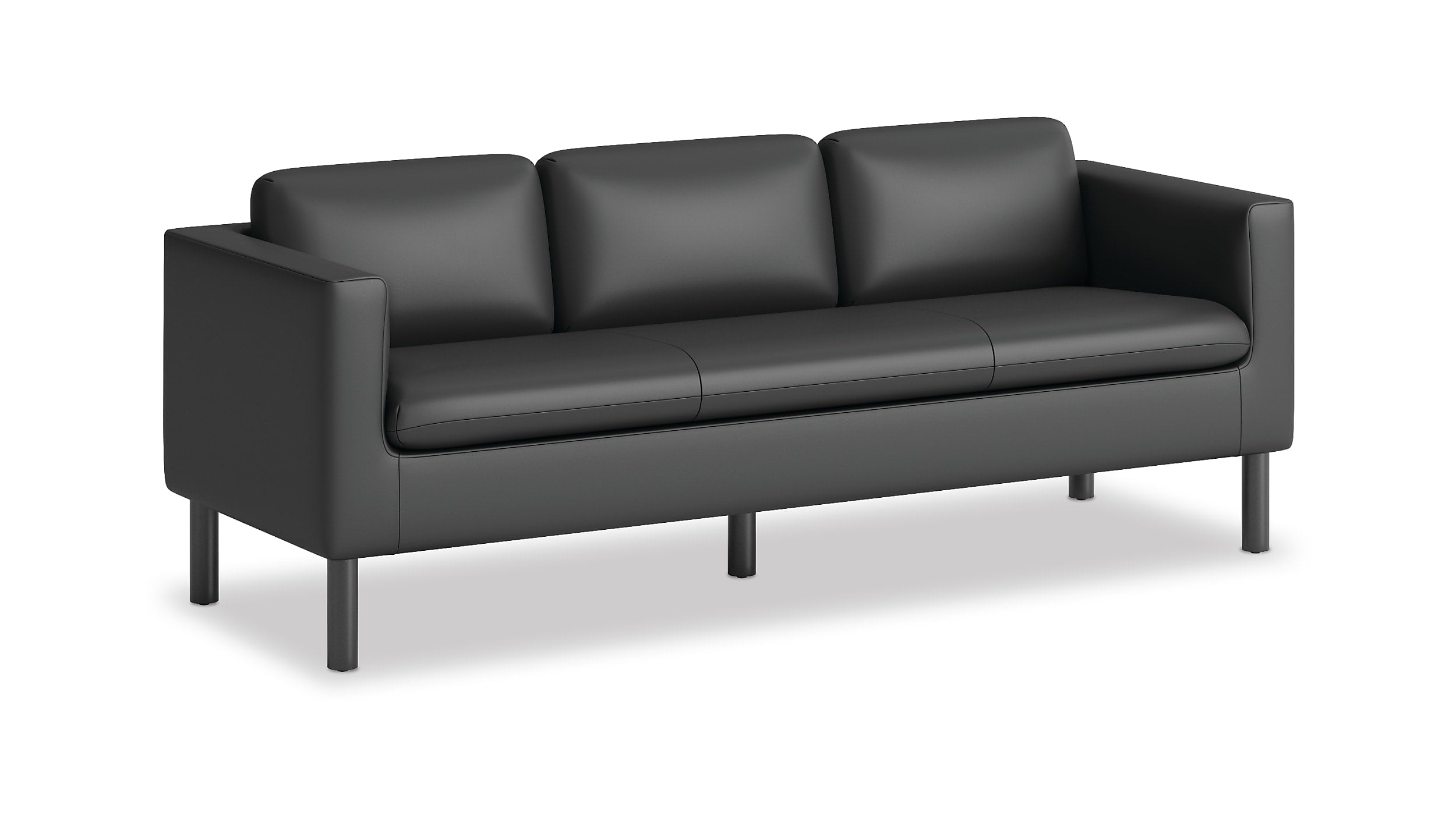 HON Parkwyn 77" Polyurethane Sofa, Black (HVLVL3.BLK01)
