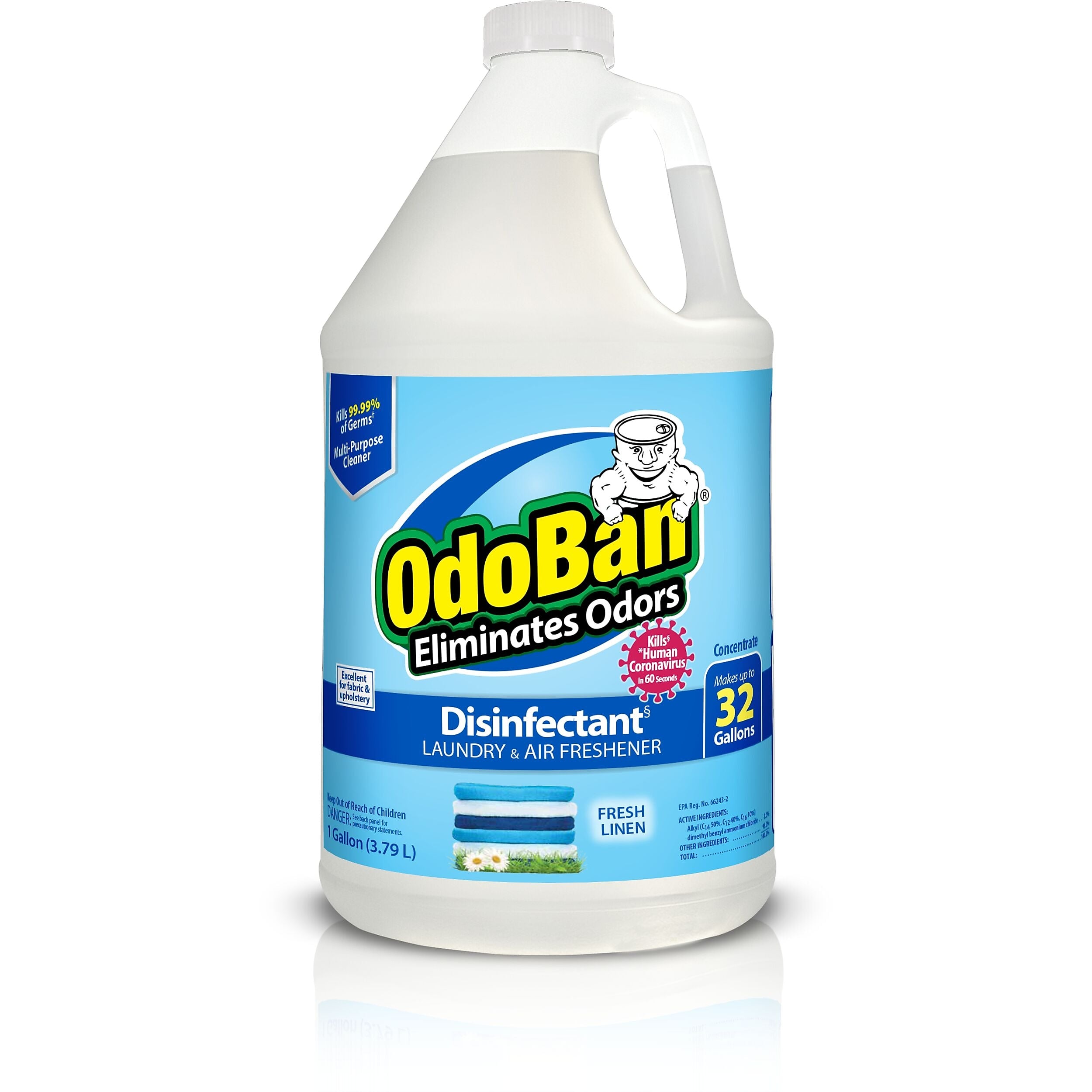 OdoBan Air Freshener & Deodorizer, Fresh Linen Scent, 1 Gallon (911701-G4)