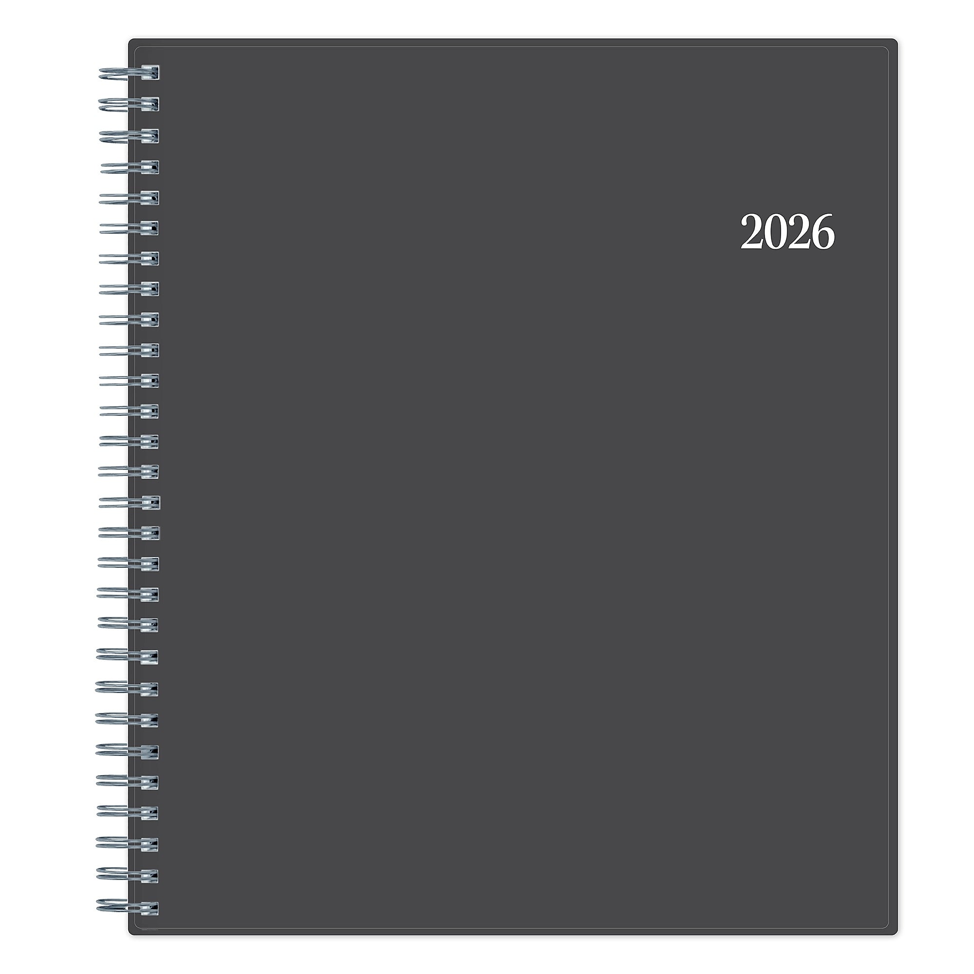 2026 Blue Sky Passages 8" x 10" Calendar Year Monthly Planner, Plastic Cover, Gray (100011-26)