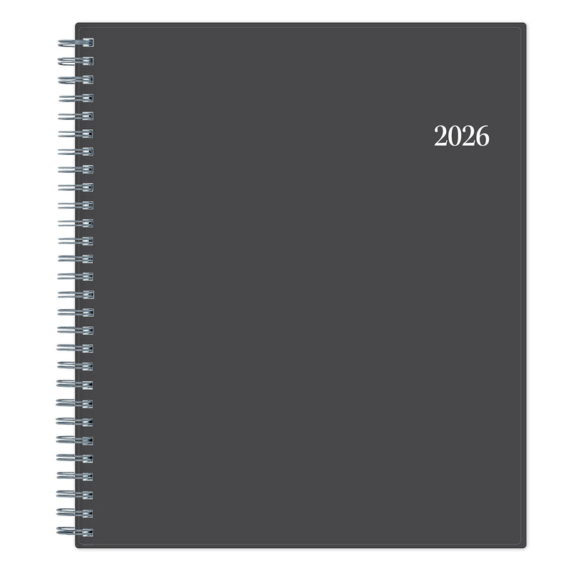2026 Blue Sky Passages 8" x 10" Calendar Year Monthly Planner, Plastic Cover, Gray (100011-26)