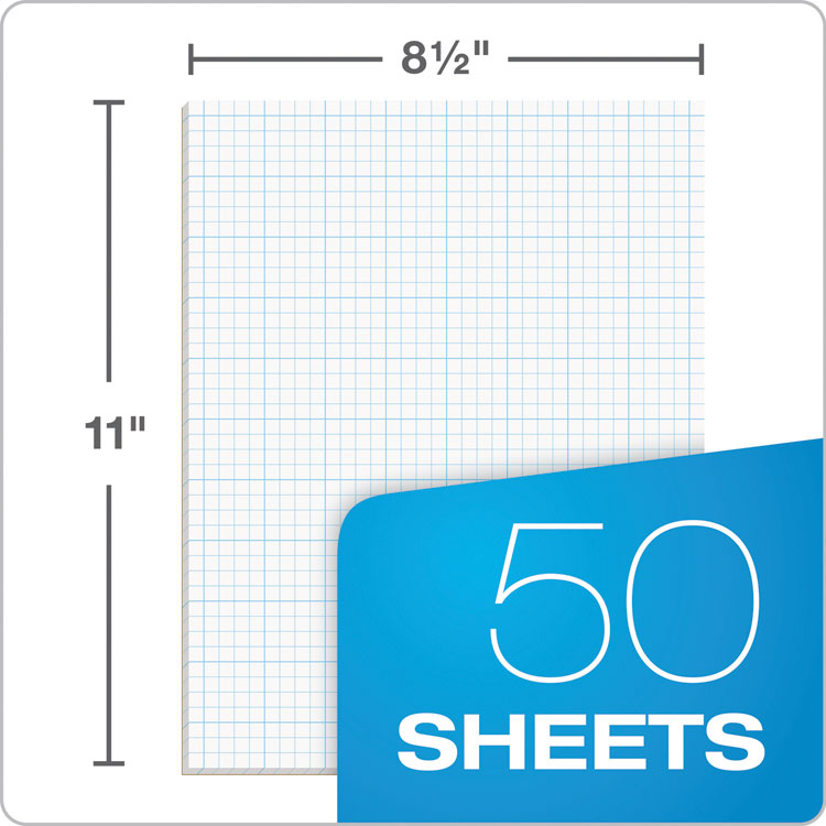 Cross Section Pads, Cross-Section Quadrille Rule (4 Sq/in, 1 Sq/in), 50 White 8.5 X 11 Sheets