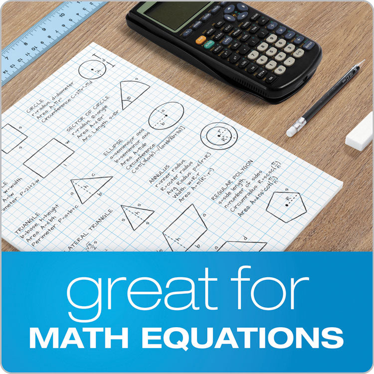 Cross Section Pads, Cross-Section Quadrille Rule (10 Sq/in, 1 Sq/in), 50 White 8.5 X 11 Sheets
