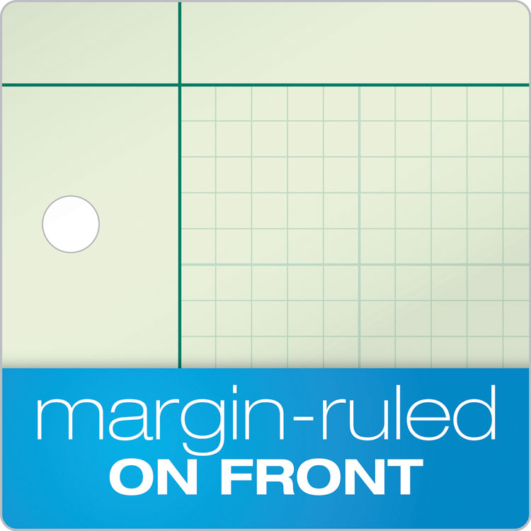 Engineering Computation Pads, Cross-Section Quadrille Rule (5 Sq/in, 1 Sq/in), Green Cover, 100 Green-Tint 8.5 X 11 Sheets