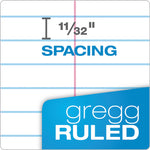 Docket Gold Steno Pads, Gregg Rule, Frosted White Cover, 100 White (Heavyweight 20 lb Bond) 6 x 9 Sheets