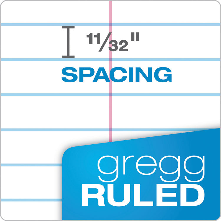 Docket Gold Steno Pads, Gregg Rule, Frosted White Cover, 100 White (Heavyweight 20 lb Bond) 6 x 9 Sheets