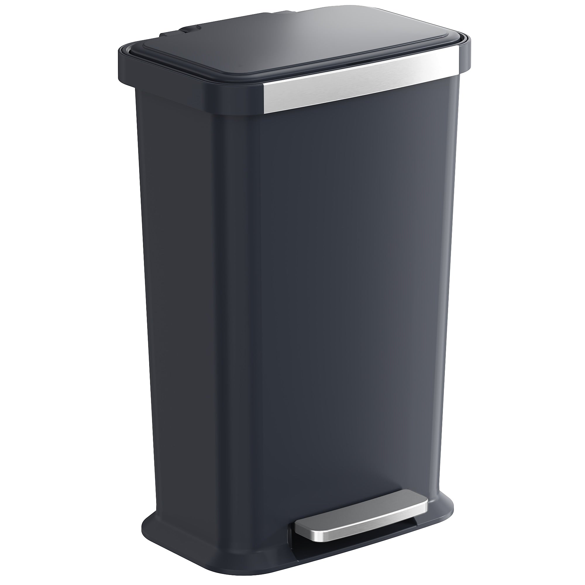 iTouchless SoftStep Plastic Step Trash Can, 13.2 Gallon, Black (PL13BBP)