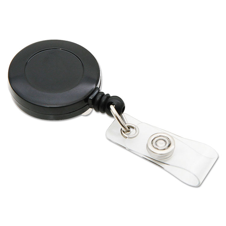 Id Slide-Style Belt Clip Card Reels, 30" Extension, Black, 25/pack