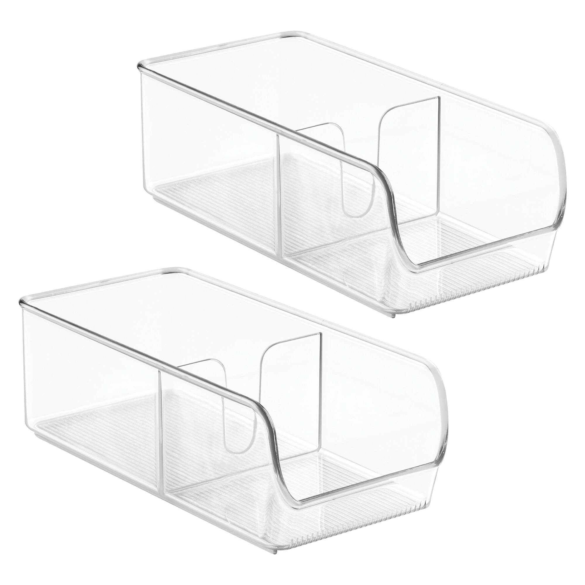 iDESIGN 2-Compartment Plastic Desk Organizer, Clear, 2 Piece (28194M2)
