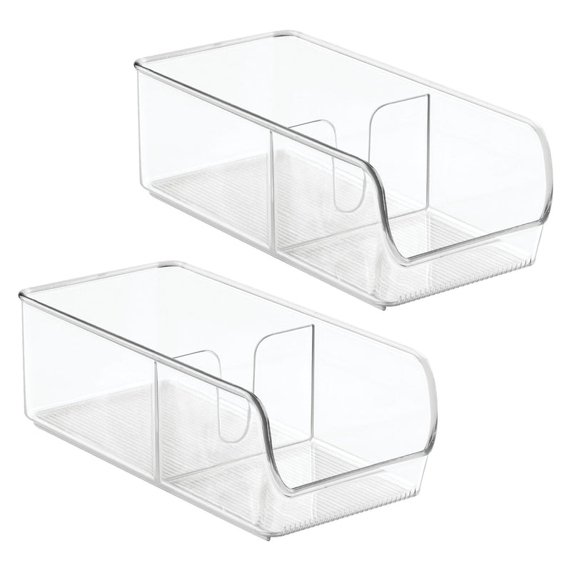 iDESIGN 2-Compartment Plastic Desk Organizer, Clear, 2 Piece (28194M2)