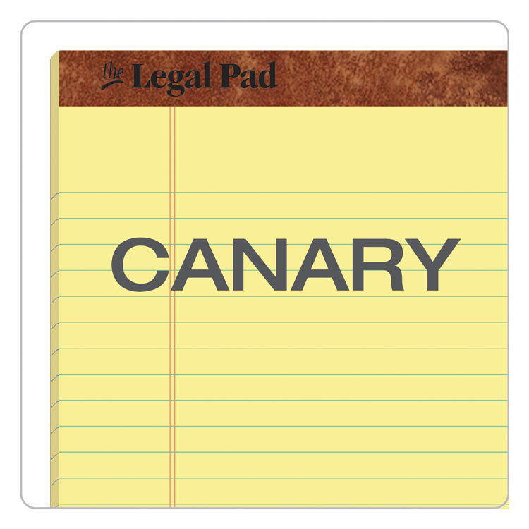 "The Legal Pad" Ruled Perforated Pads, Wide/legal Rule, 50 Canary-Yellow 8.5 X 11.75 Sheets, Dozen