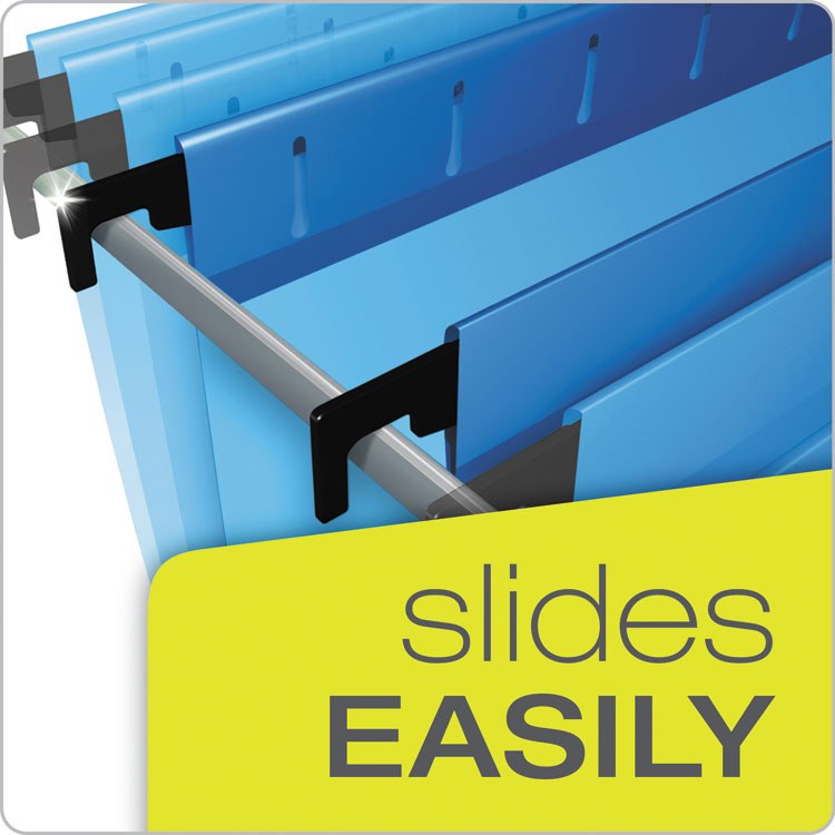 SureHook Reinforced Extra-Capacity Hanging Box File, 1 Section, 2" Capacity, Letter Size, 1/5-Cut Tabs, Blue, 25/Box