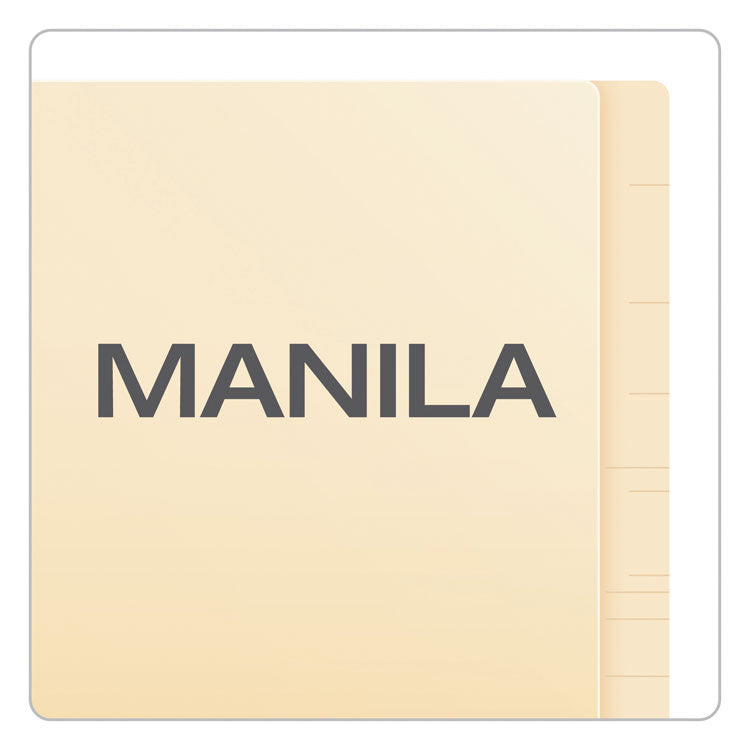 Manila Laminated Spine Shelf File Folders, Straight Tabs, Letter Size, Manila, 50/Box