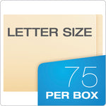 SmartShield End Tab File Folders, Straight Tabs, Letter Size, Manila, 75/Box