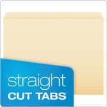 Manila File Folders, Straight Tabs, Letter Size, 0.75" Expansion, Manila, 100/Box