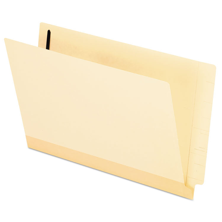 Manila Laminated End Tab Fastener Folders, 11-pt Manila, 0.75" Expansion, 1 Fastener, Legal Size, Manila Exterior, 50/Box
