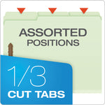 Heavy-Duty Pressboard Folders with Embossed Fasteners, 1/3-Cut Tabs, 3" Expansion, 2 Fasteners, Letter Size, Green, 25/Box