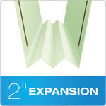 Heavy-Duty Pressboard Folders with Embossed Fasteners, 1/3-Cut Tabs, 2" Expansion, 2 Fasteners, Legal Size, Green, 25/Box