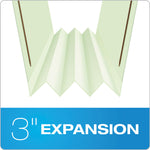 Heavy-Duty Pressboard Folders with Embossed Fasteners, 1/3-Cut Tabs, 3" Expansion, 2 Fasteners, Legal Size, Green, 25/Box