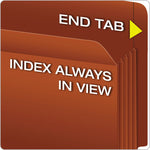 Heavy-Duty End Tab File Pockets, 3.5" Expansion, Letter Size, Red Fiber, 10/box