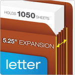 Heavy-Duty End Tab File Pockets, 5.25" Expansion, Letter Size, Red Fiber, 10/box