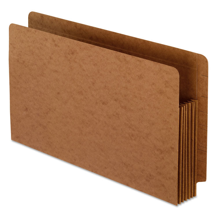 Heavy-Duty End Tab File Pockets, 5.25" Expansion, Legal Size, Red Fiber, 10/box