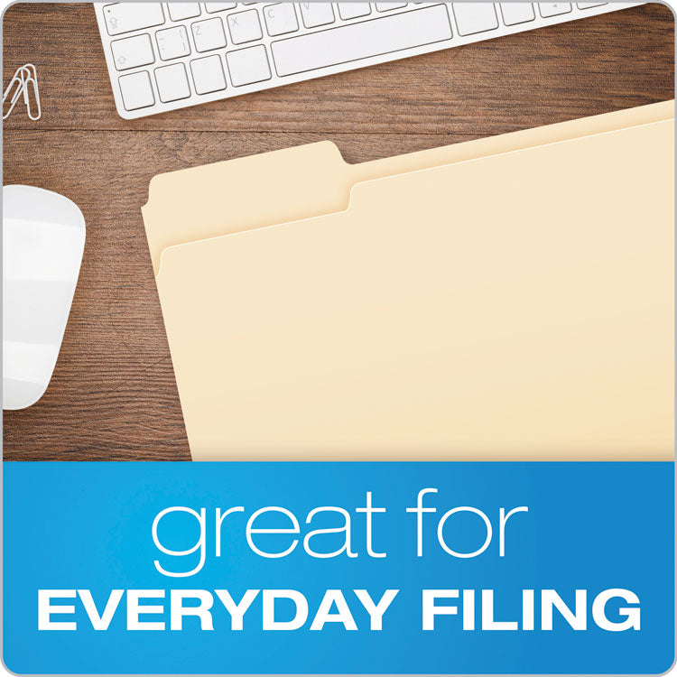 Manila File Folders, 1/3-Cut Tabs: Left Position, Letter Size, 0.75" Expansion, Manila, 100/Box
