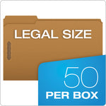 Kraft Fastener Folders, 1/3-Cut Tabs, 2 Fasteners, Legal Size, Kraft Exterior, 50/Box