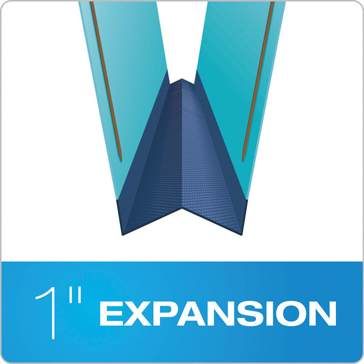 Heavy-Duty Pressboard Folders with Embossed Fasteners, 1/3-Cut Tabs, 1" Expansion, 2 Fasteners, Letter Size, Blue, 25/Box