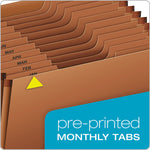 Heavy-Duty Open-Top Expanding Stadium File, 12 Sections, 1/3-Cut Tabs, Letter Size, Redrope