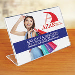 Azar Sign Holder, 8.5" x 5.5", Horizontal, Table Top, Clear, Acrylic, 10/Pack (112704-10PK)