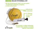 Champion Sports Deluxe Tetherball Set, Yellow (DTBSET)
