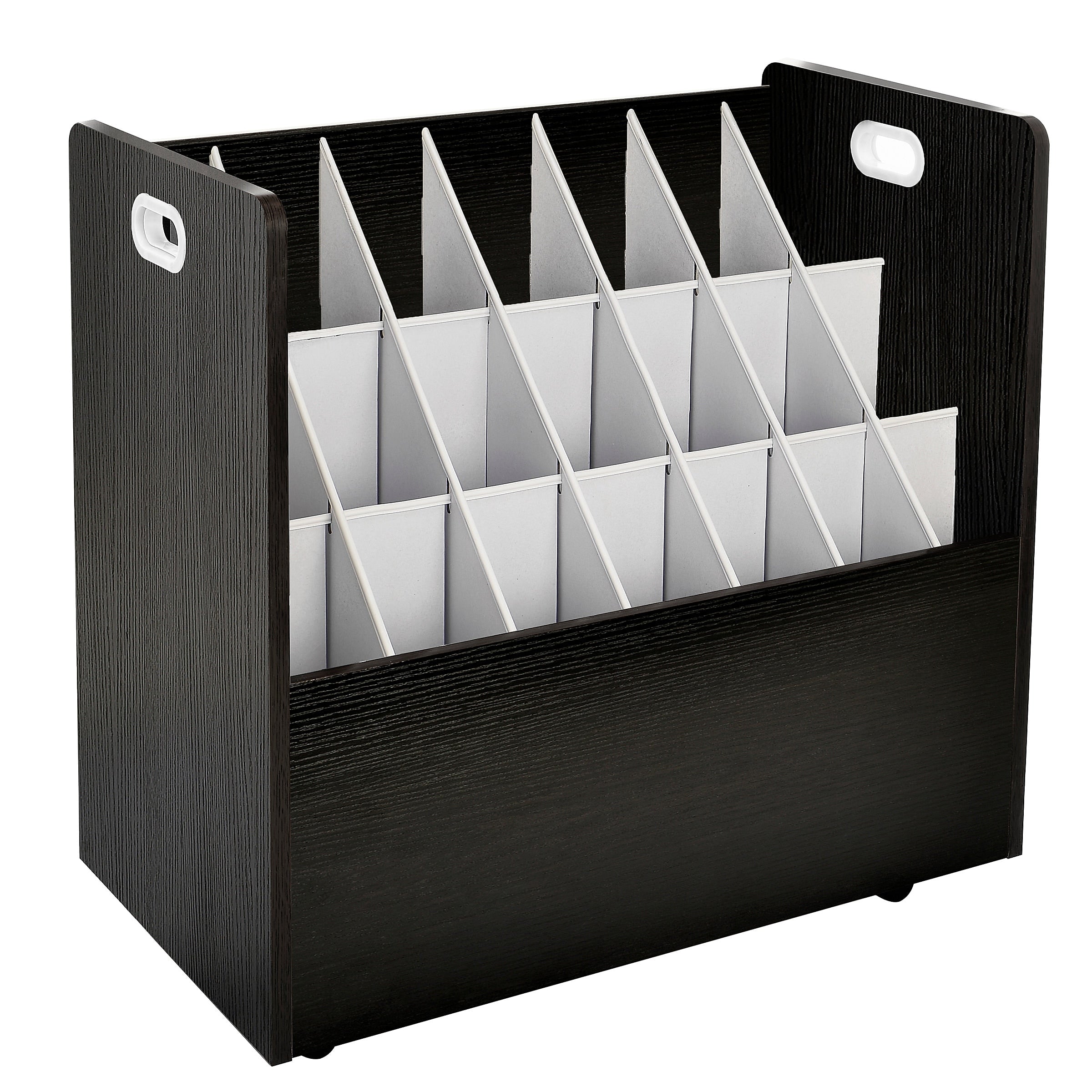 AdirOffice 21-Slot Mobile Roll File, 28.5"H x 30"W x 15.75"D, Black (625-BLK-KIT1)