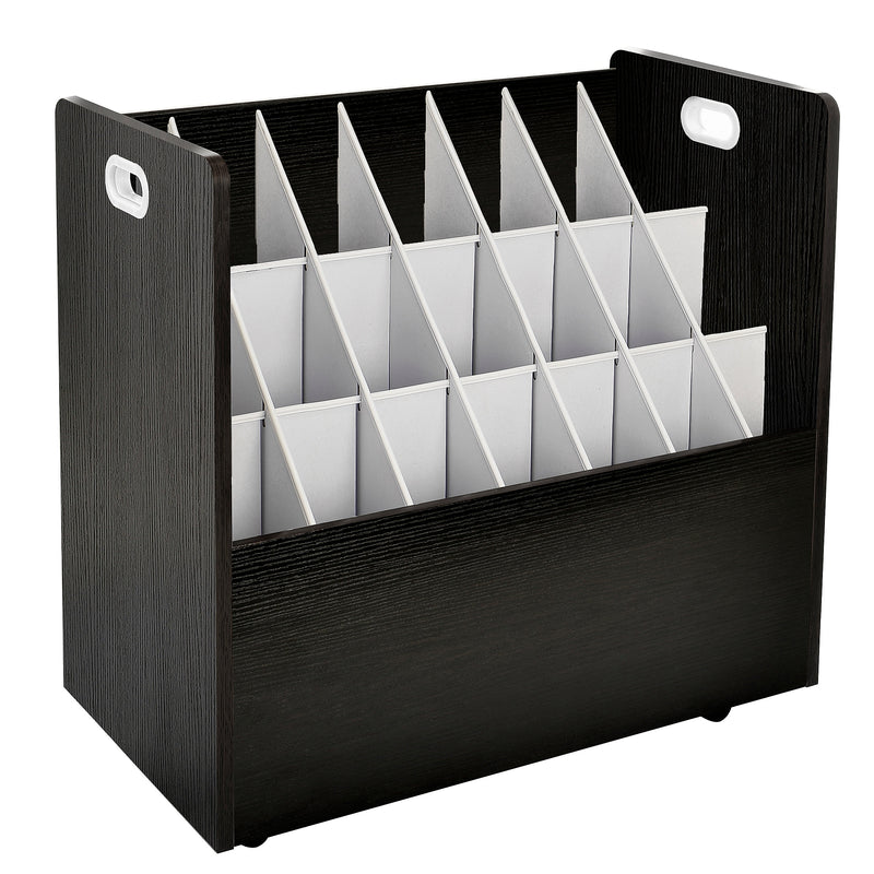 AdirOffice 21-Slot Mobile Roll File, 28.5"H x 30"W x 15.75"D, Black (625-BLK-KIT1)
