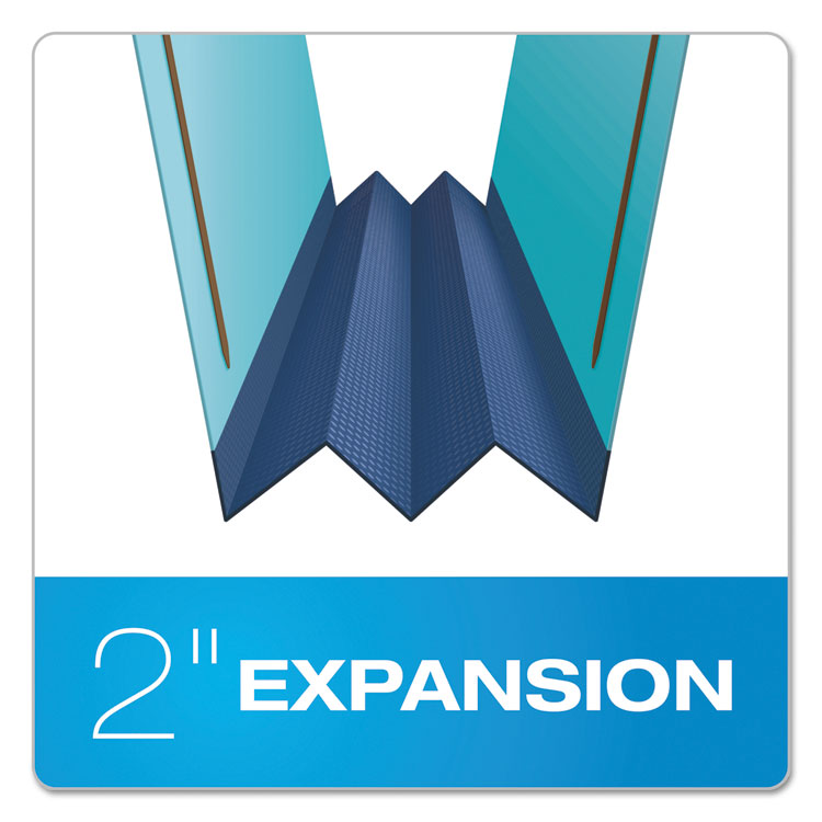 Earthwise by Pendaflex Heavy-Duty Pressboard Fastener Folders, 2" Expansion, 2 Fasteners, Letter Size, Light Blue, 25/Box