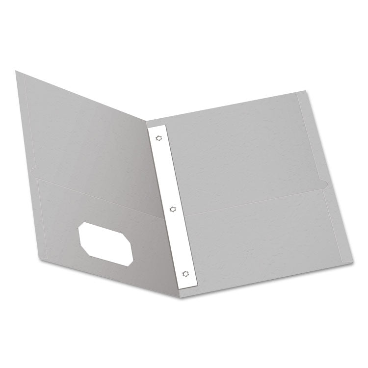 Twin-Pocket Folders With 3 Fasteners, 0.5" Capacity, 11 X 8.5, Gray, 25/box