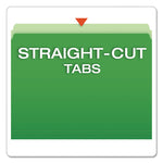 Colored File Folders, Straight Tabs, Letter Size, Green/Light Green, 100/Box