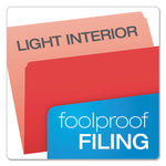 Colored File Folders, Straight Tabs, Letter Size, Red/Light Red, 100/Box